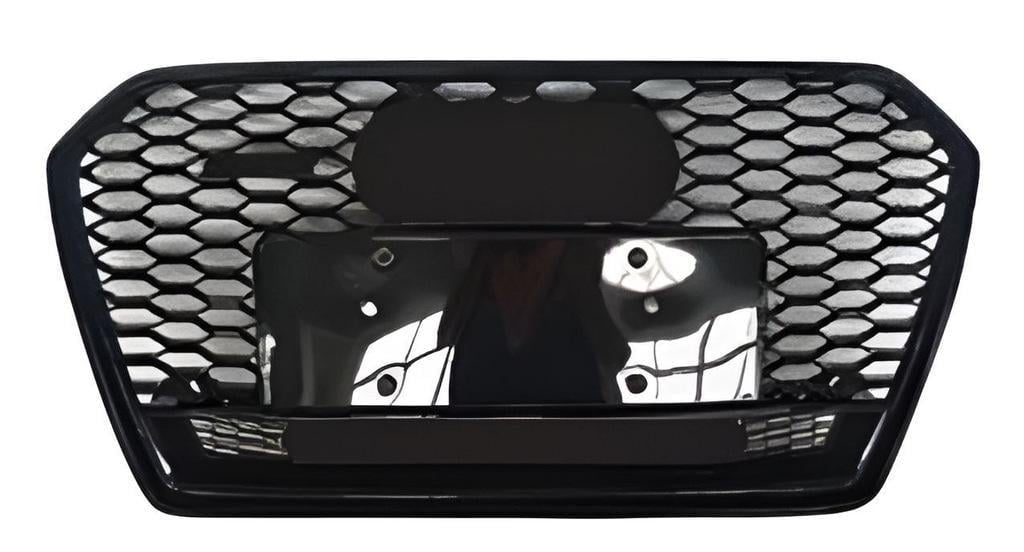 Передняя решетка S-style с надписью Quattro 2014-2017 GT Tuning для Audi A6 C7 2011-2017 ABS Черный