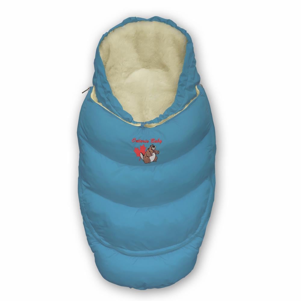 Конверт-трансформер пуховой 2в1 Alaska с мехом Васильковый (ART-0000065)