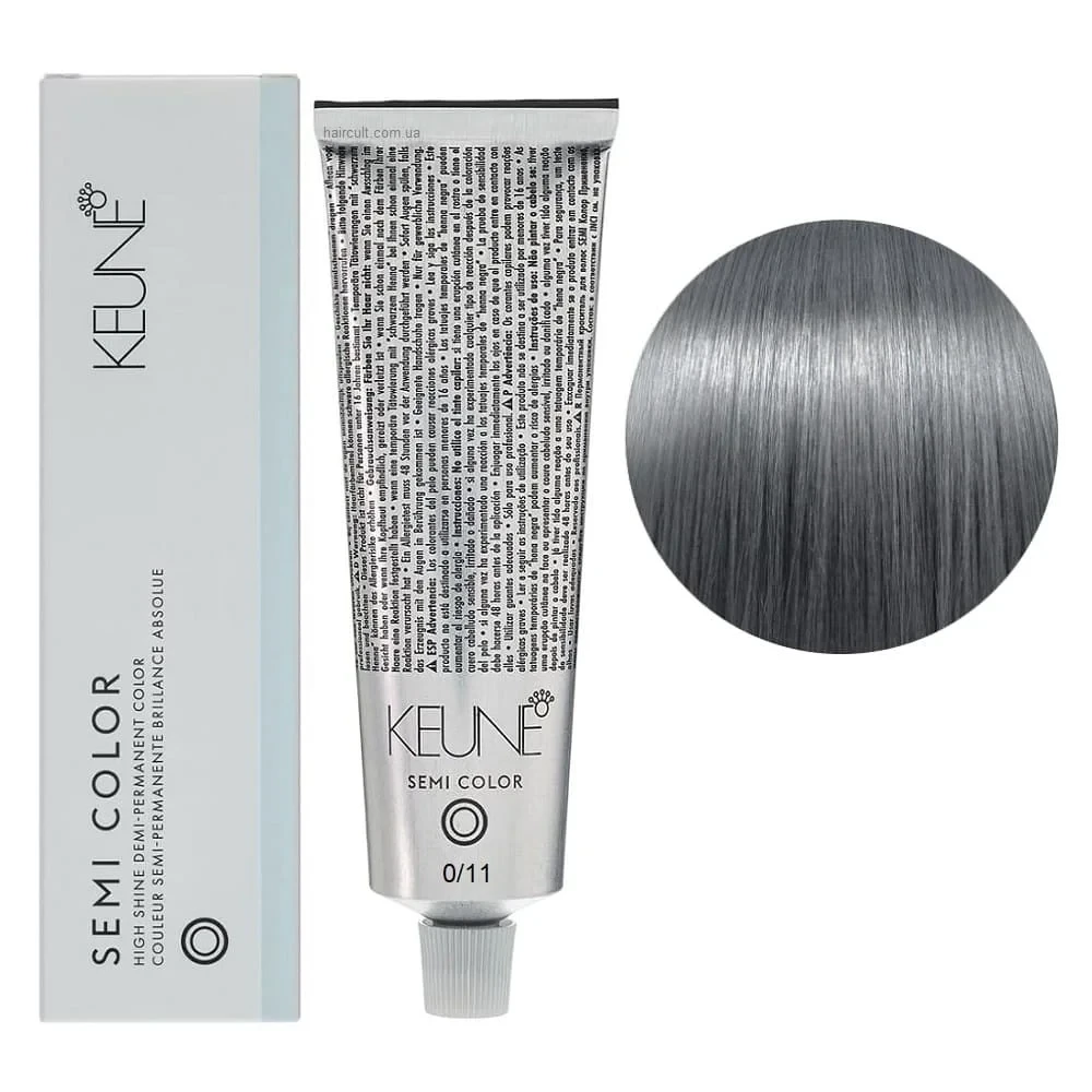 Краска тонирующая безаммиачная для волос Keune Semi Color 0.11 Ash Blue 60 мл