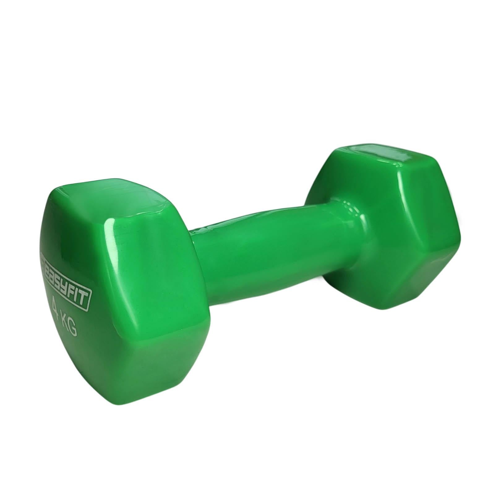 Гантели для фитнеса EasyFit с виниловым покрытием 4 кг Зеленый (EF-40-G) Гантели для фитнеса EasyFit с виниловым покрытием 4 кг Зеленый (EF-40-G)