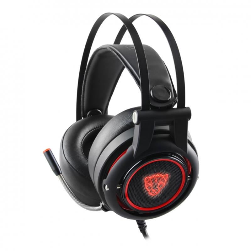 Наушники проводные Motospeed H18 high-end LED USB Virtual 7.1 40 мм Black/Red (mth18he)