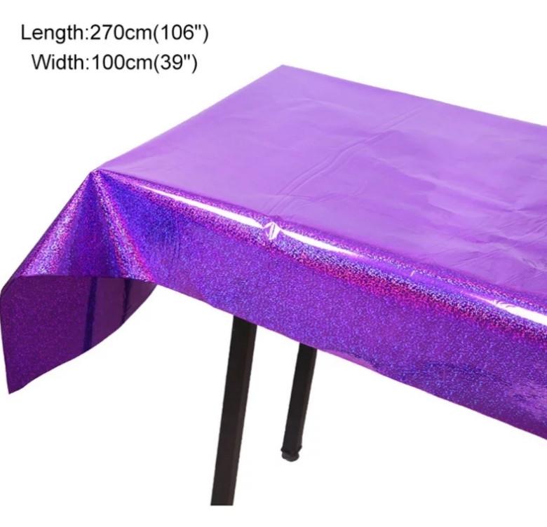 Скатерть клеенка из фольги с голограммой 270x100 см Фиолетовый (18256/6) - фото 2 Скатерть клеенка из фольги с голограммой 270x100 см Фиолетовый (18256/6) - фото 2