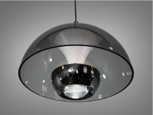 Светильник подвесной LED сенсорный дымчатое стекло 7 Вт Черный/Хром (QY-H1205 SN+GY)