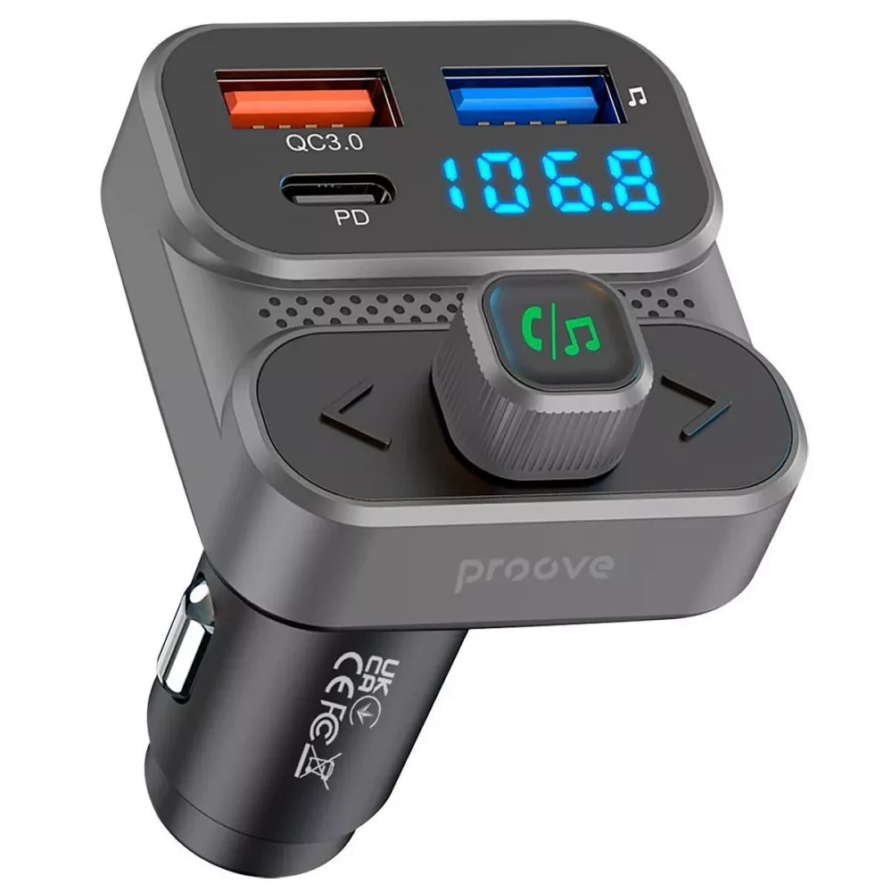 Модулятор ФМ ОЗП Proove FM Launcher Luxor SE 36W Type-C+USB/FM трансмітер