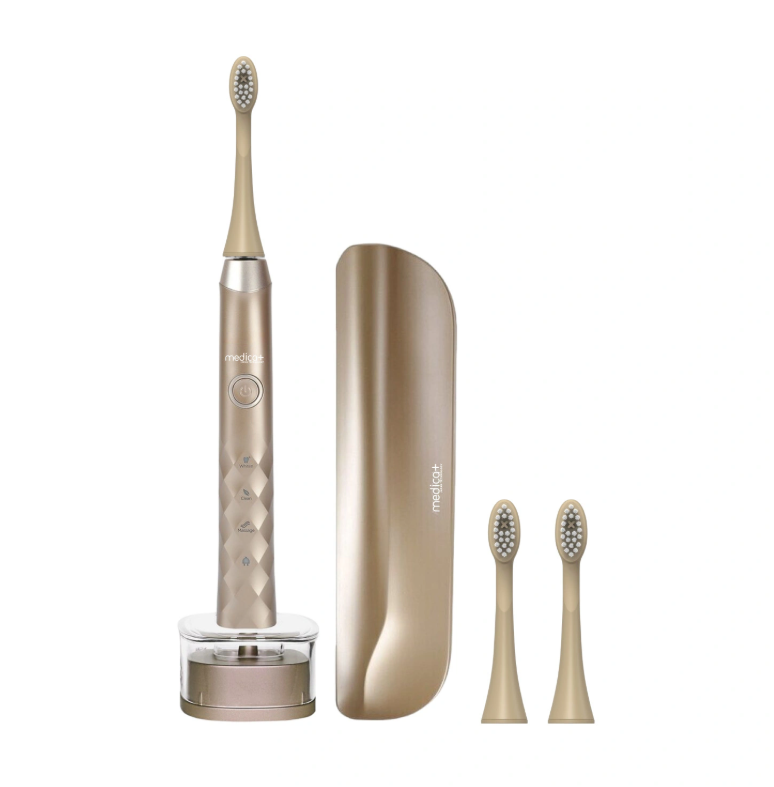 Електрична зубна щітка MEDICA+ ProBrush 11 Gold Soft-Touch звукова 3 режими 84 000 рухів/хв IPX7 акумуляторна 700 mAh (33147248)