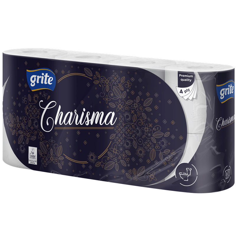 Туалетная бумага GRITE Charisma 16,10 м 4 слоя 8 рул./уп. (3TCHAR1408)