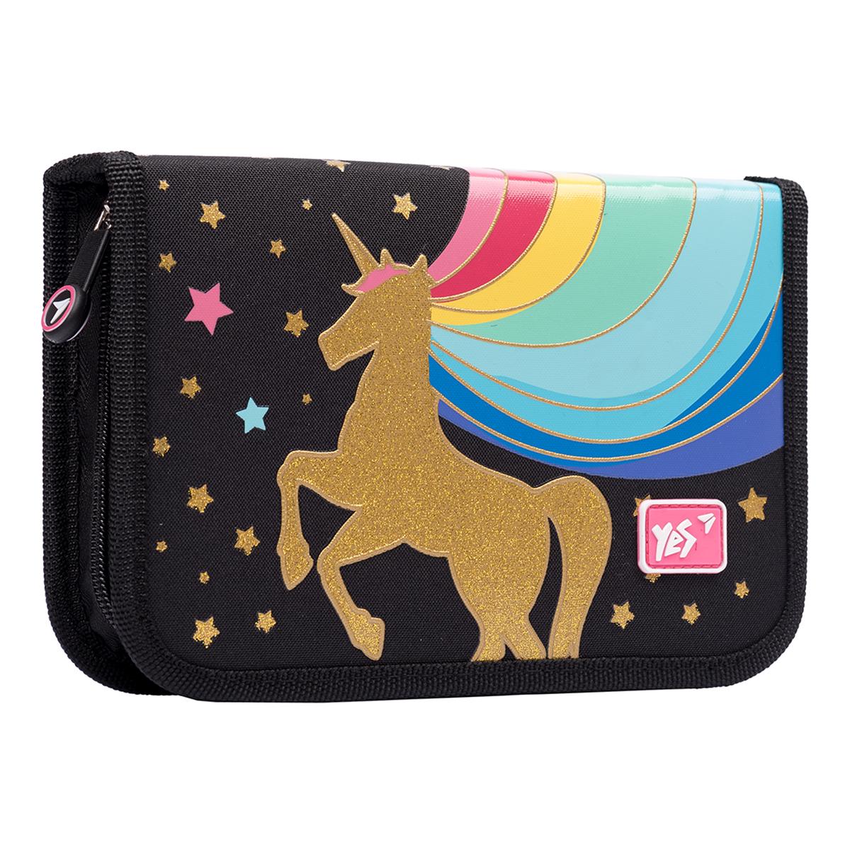 Пенал твердый YES HP-03 Unicorn Черный (533055) Пенал твердый YES HP-03 Unicorn Черный (533055)