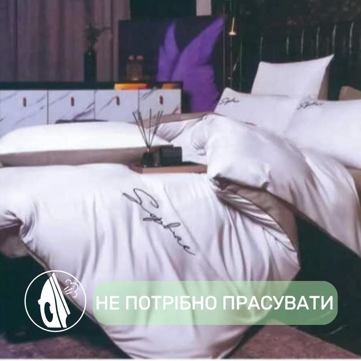 Комплект постільної білизни Koloco Sophae сатин двоспальний Світло-сірий з сірим (42553) - фото 2 Комплект постільної білизни Koloco Sophae сатин двоспальний Світло-сірий з сірим (42553) - фото 2