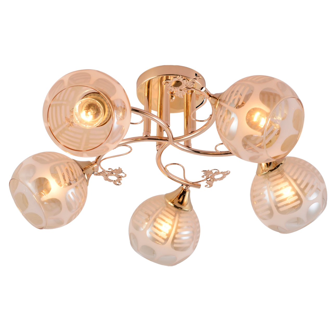 Люстра Valeso с металлическим каркасом под пять ламп Е27 Золотой (V XA1544/5 FGD)