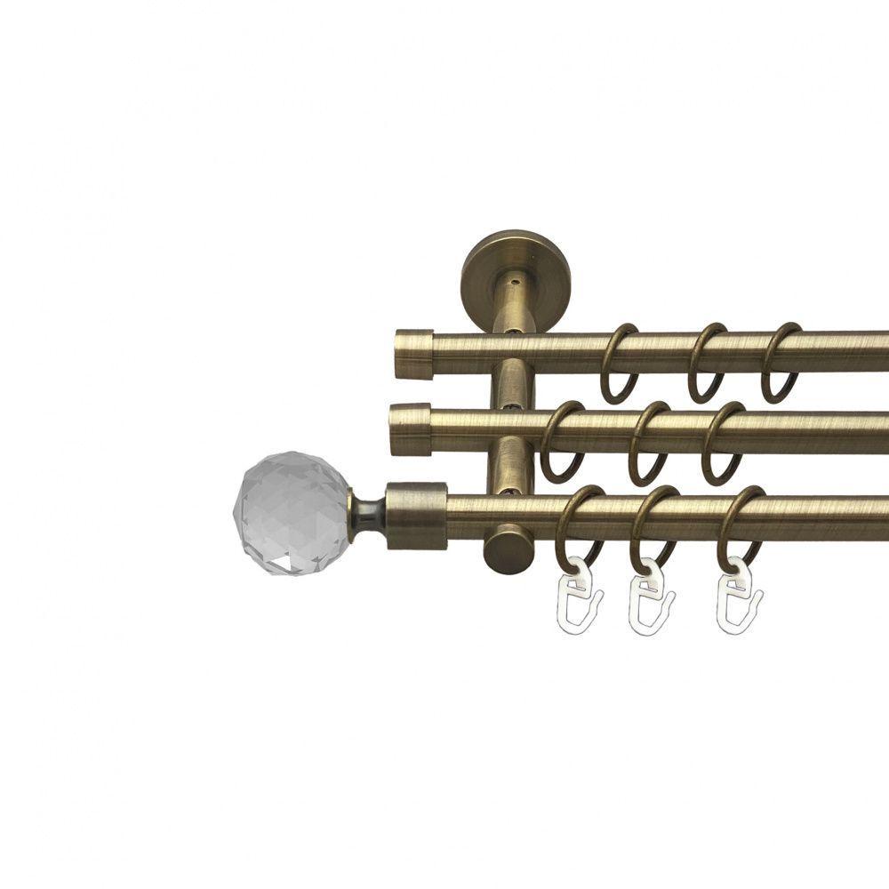 Карниз для штор Orvit Люмиера трехрядный гладкий 20 см 200 см Антик (00-00015766)