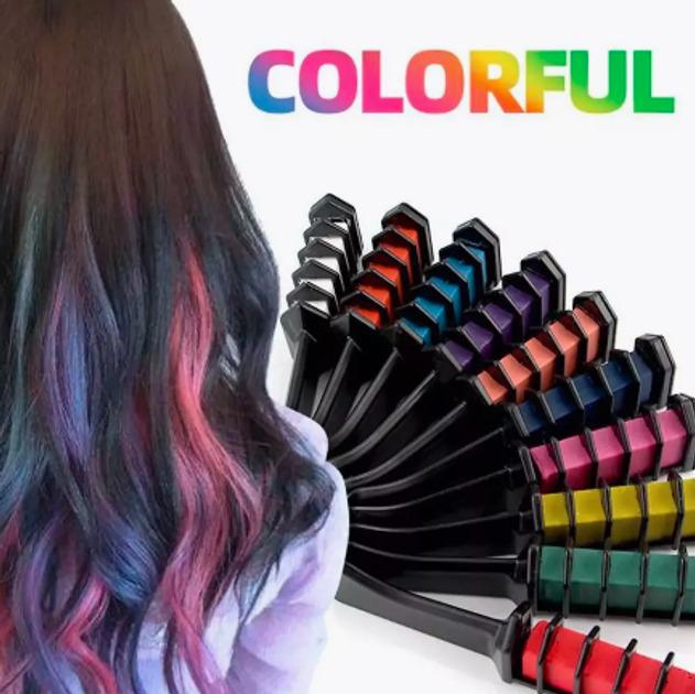 Крейда для волосся Hair Chalk з гребінцем для дітей та дорослих 10 кольорів (COLOR-10) - фото 2