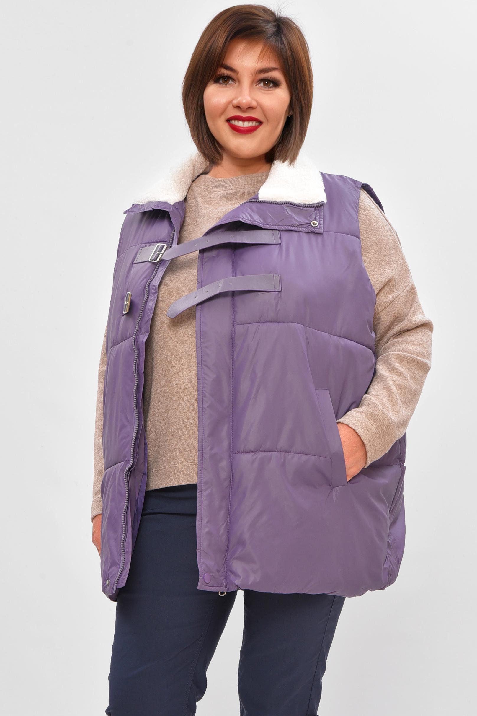 Жилетка жіноча батал 206034 демісезонна 6XL Бузковий