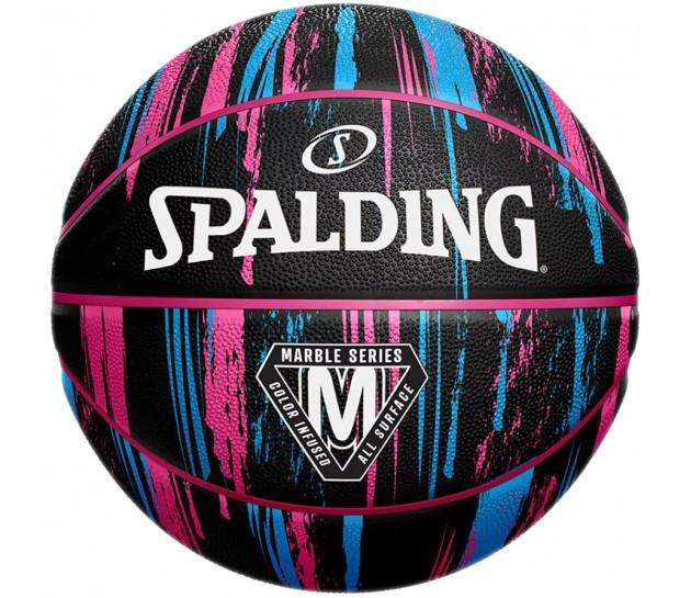 Мяч баскетбольный Spalding Marble Series Уни р. 7 Голубой/Розовый/Черный (84400Z)