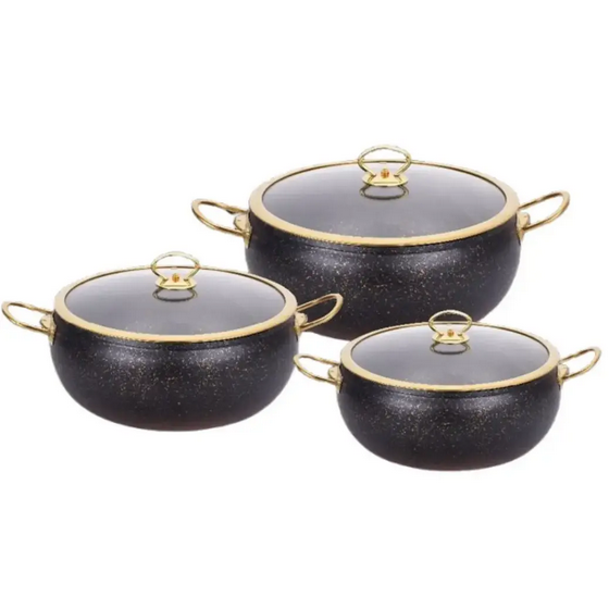 Набір каструль 6 пр. Edenberg EB-12922 Чорний - фото 2 Набір каструль 6 пр. Edenberg EB-12922 Чорний - фото 2