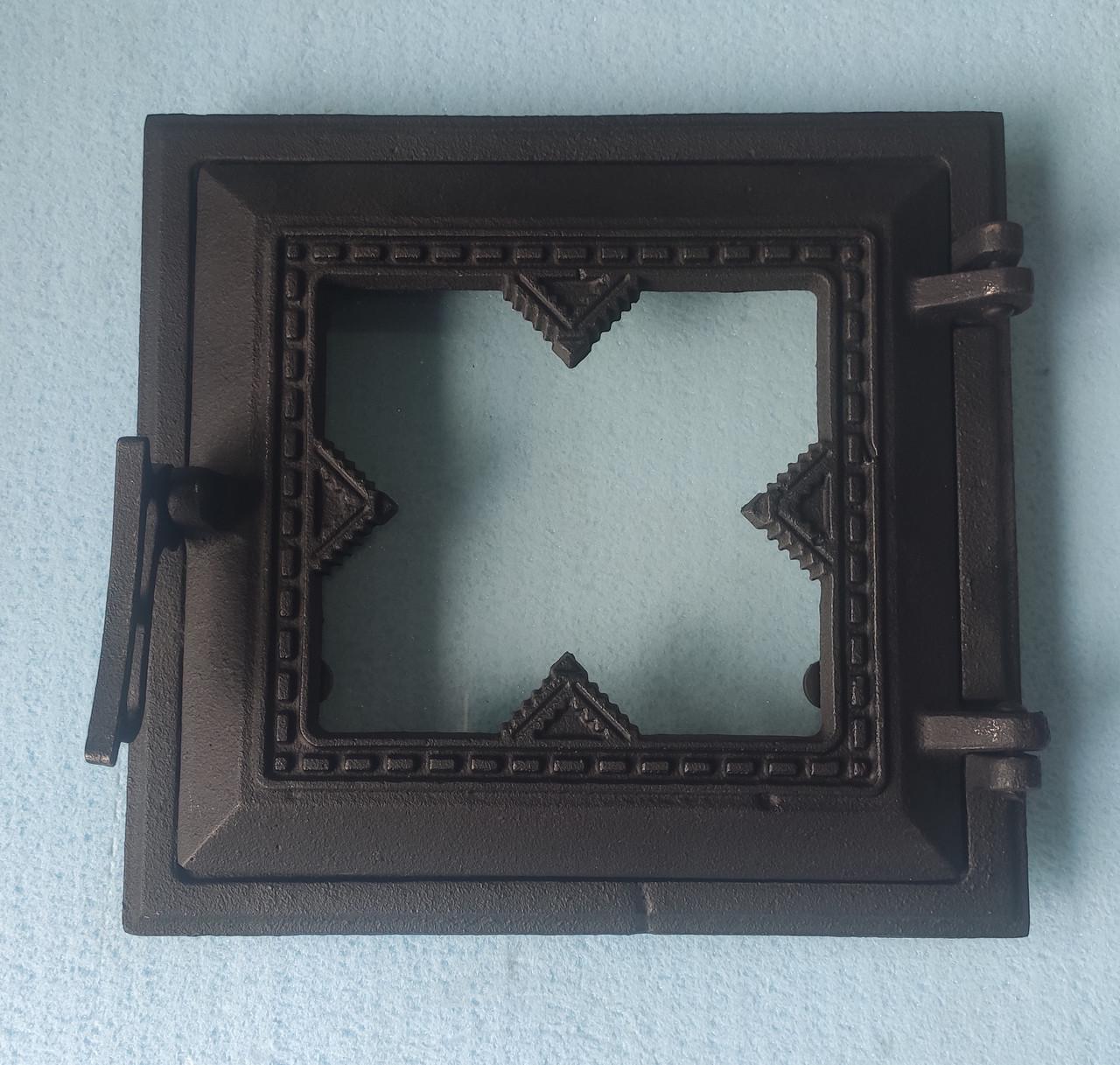 Дверцы для печи со стеклом 270х250 мм