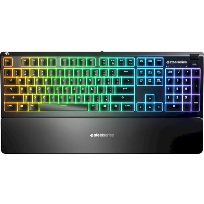 Клавіатура мембранна SteelSeries Apex 3 UA з RGB-підсвічуванням Чорний (64795) - фото 2