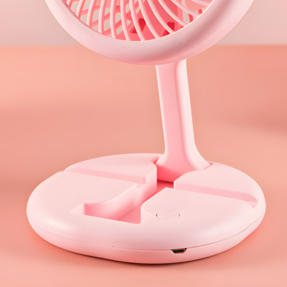 Вентилятор портативний настільний на акумуляторі 400 мАг USB 2 режими тримач для телефону Рожевий (27432464) - фото 9 Вентилятор портативний настільний на акумуляторі 400 мАг USB 2 режими тримач для телефону Рожевий (27432464) - фото 9