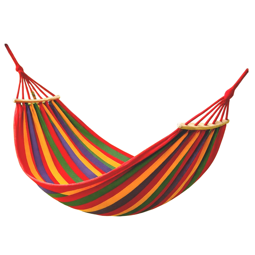 Гамак двухместный тканевый с деревянными планками с чехлом 200х150 см Красный (33982371)