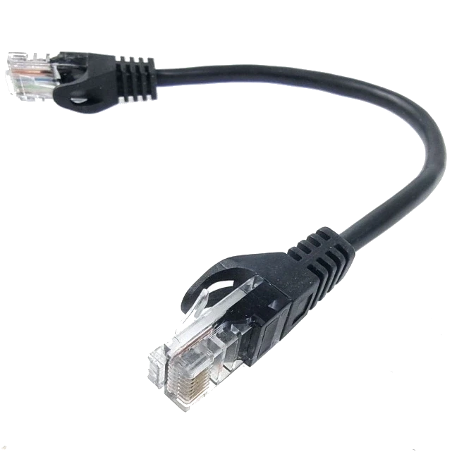 Патч-корд литий 5е UTP RJ45 0,25 м Чорний