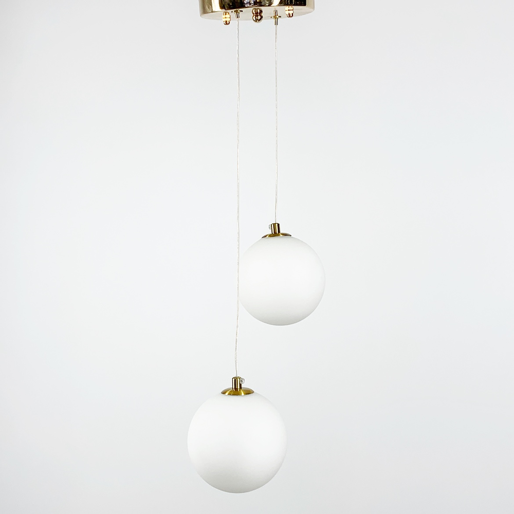 Люстра-трансформер подвесная Jar Bubble Ball с 2 белыми плафонами (0286 GD 2)