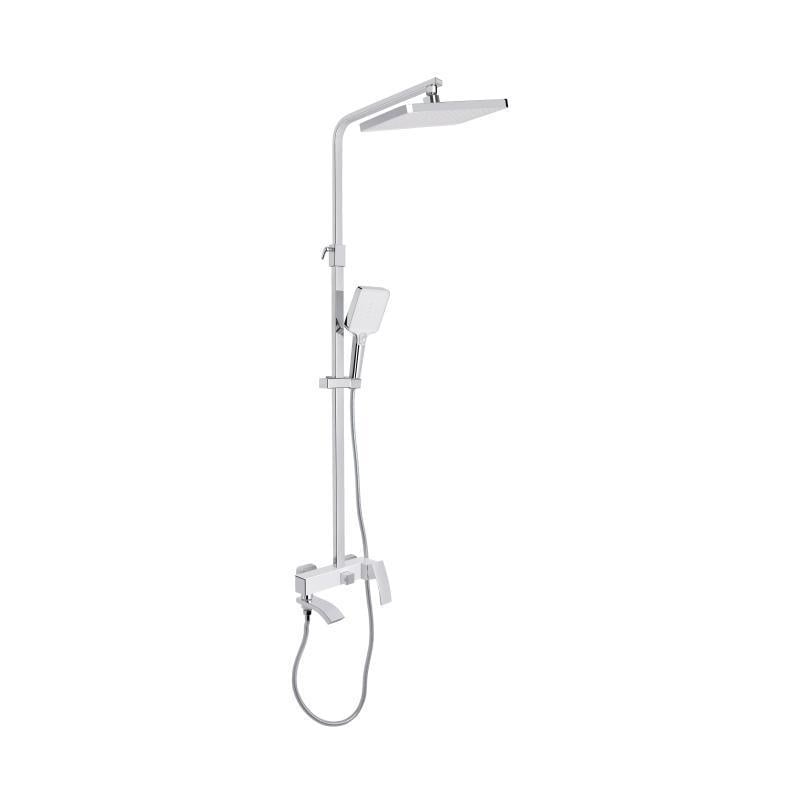 Душевая система с изливом Qtap Swan Cascada на три потребителя QTSWA111CRW45570 Chrome/White (2542347239)