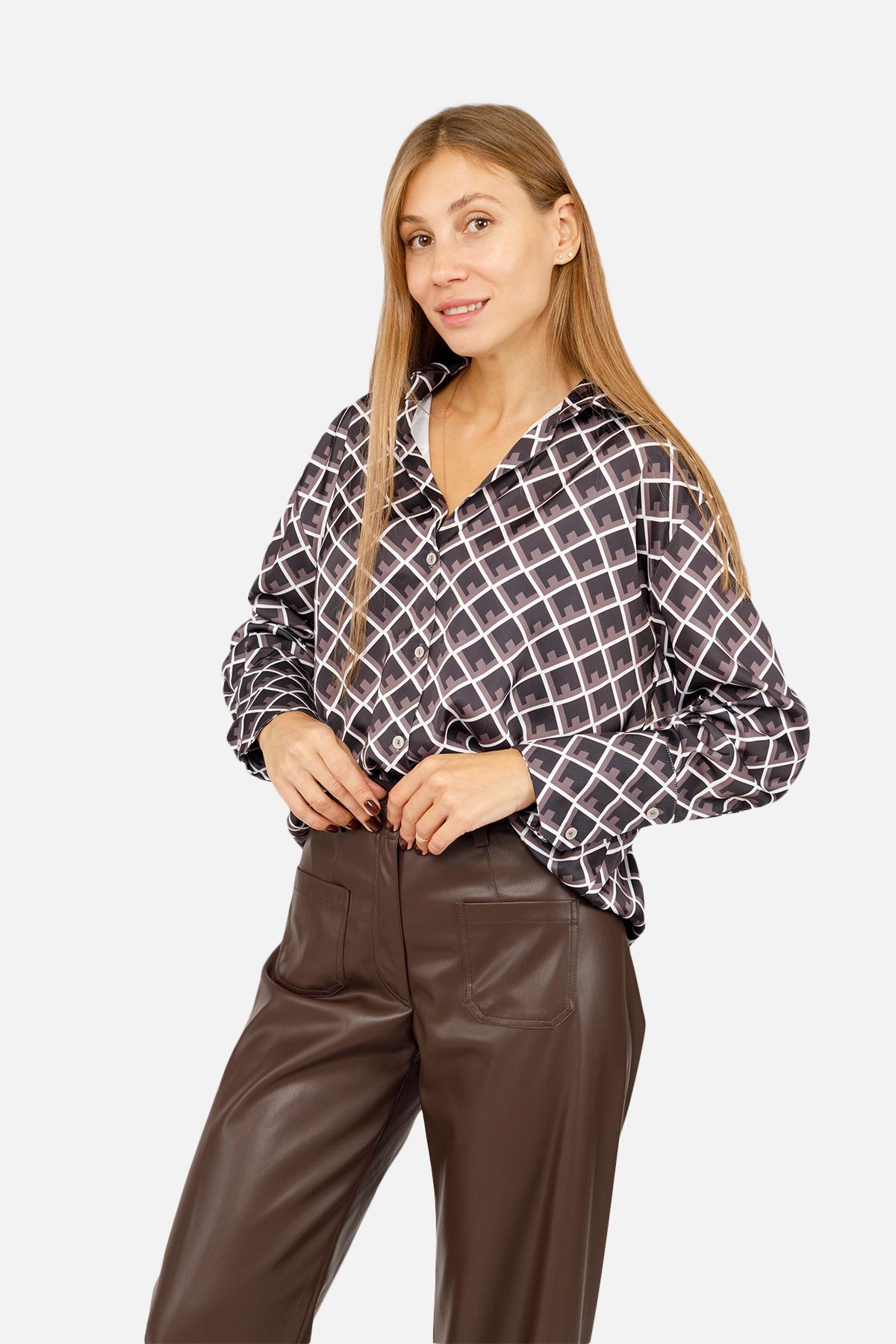 Блуза жіноча ЦБ-00261347 р. 48 Чорний (SKT001024291)