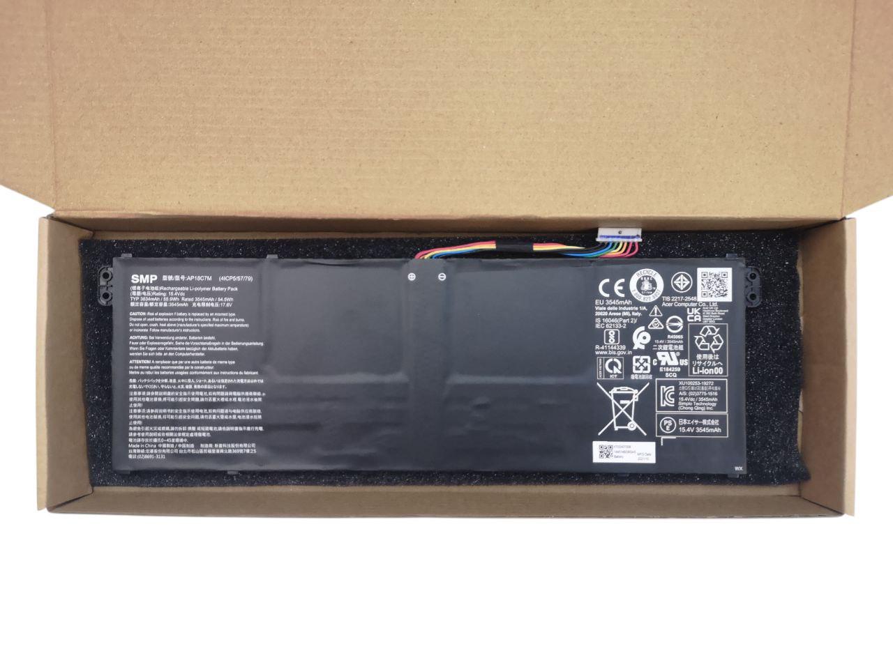 Аккумулятор для Acer Swift 5 SF514-54G/SP513-54N/SF313-52/N19H3/N19W3/AP18C7M 3634 mАh 55.9Wh (000013556)