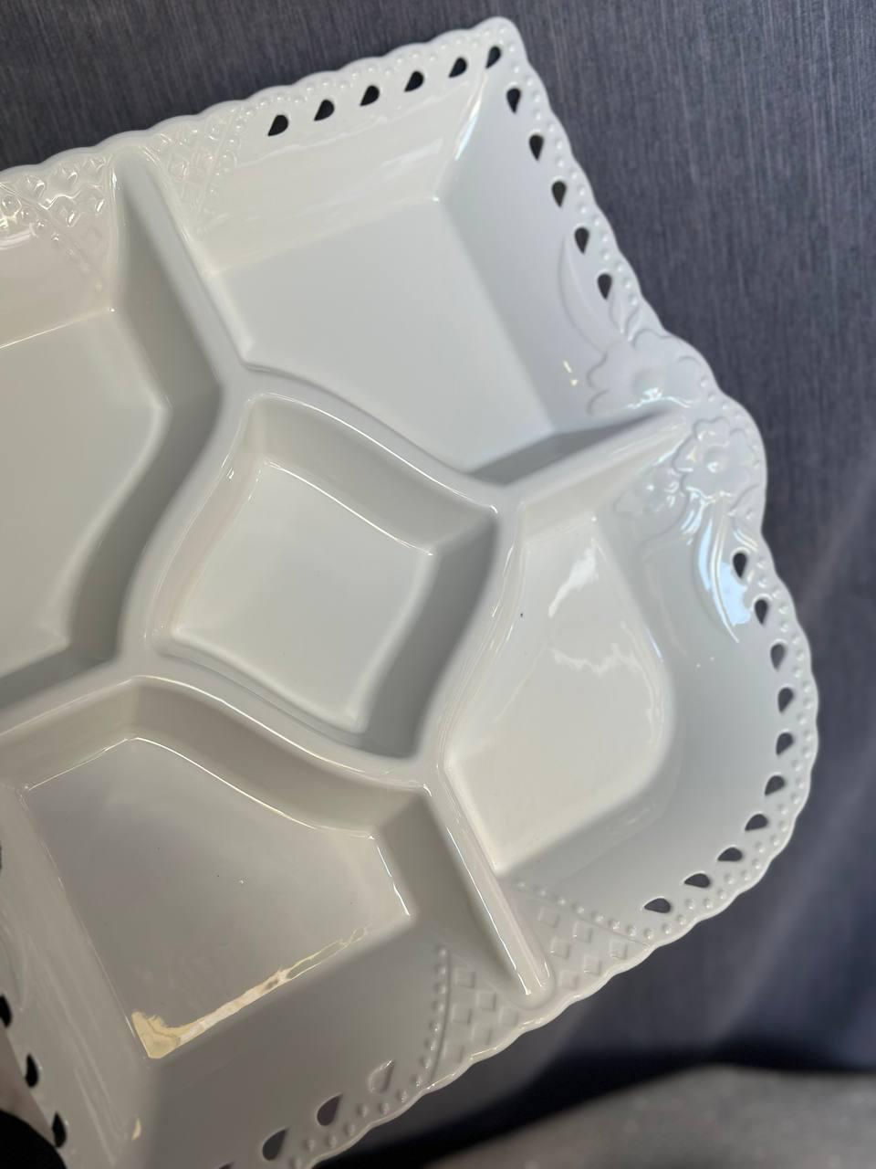 Менажниця TS Kitchen керамічна 32,5 см 5 секцій Білий (24628255) - фото 4 Менажниця TS Kitchen керамічна 32,5 см 5 секцій Білий (24628255) - фото 4