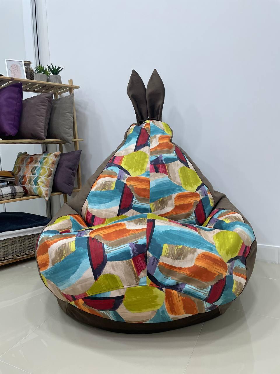 Крісло-мішок SkyPuff Груша зайчик M 100x75 см Akasya 275/Багіра 11844 (11001003)