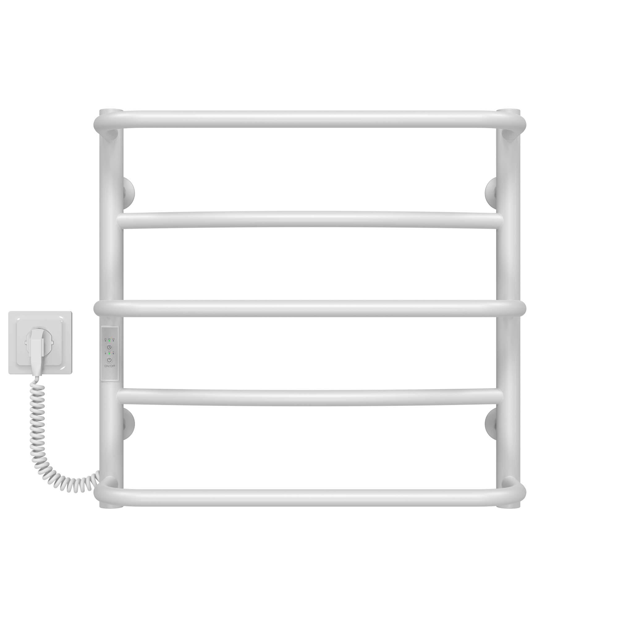 Полотенцесушитель электрический Deffi Аквамикс П5 WD03 левое подключение нержавеющая сталь 500х500 мм Белый (C.AM.50.50.5.E.W.L.3)