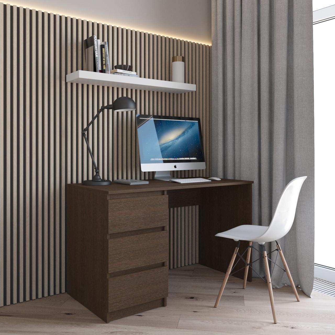 Стіл комп’ютерний з тумбою Вайс R-13 1200х600х755 мм Венге Темний (30472306) - фото 1 Стіл комп’ютерний з тумбою Вайс R-13 1200х600х755 мм Венге Темний (30472306) - фото 1