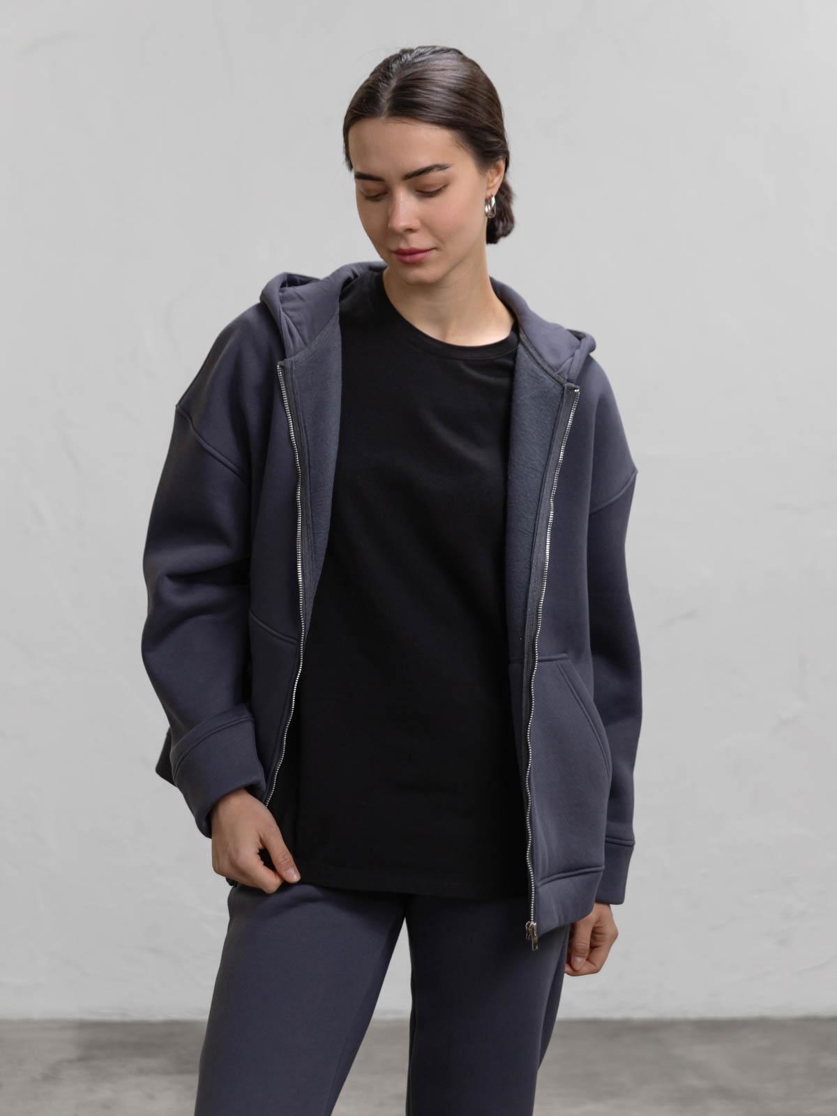 Худі жіноче з начосом на блискавці FROMUS S/M Графітовий (2646-8) - фото 6 Худі жіноче з начосом на блискавці FROMUS S/M Графітовий (2646-8) - фото 6