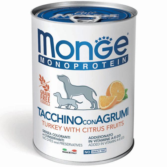 Корм для собак Monge FRUIT Monoprotein Индейка с цитрусами 400 г (70014335)