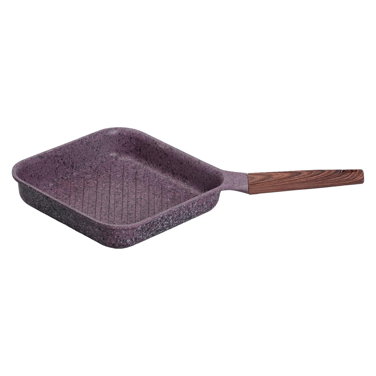 Сковорода-гриль алюминиевая MGC квадратная 2,5 л с антипригарным покрытием 24 см Purple - фото 5