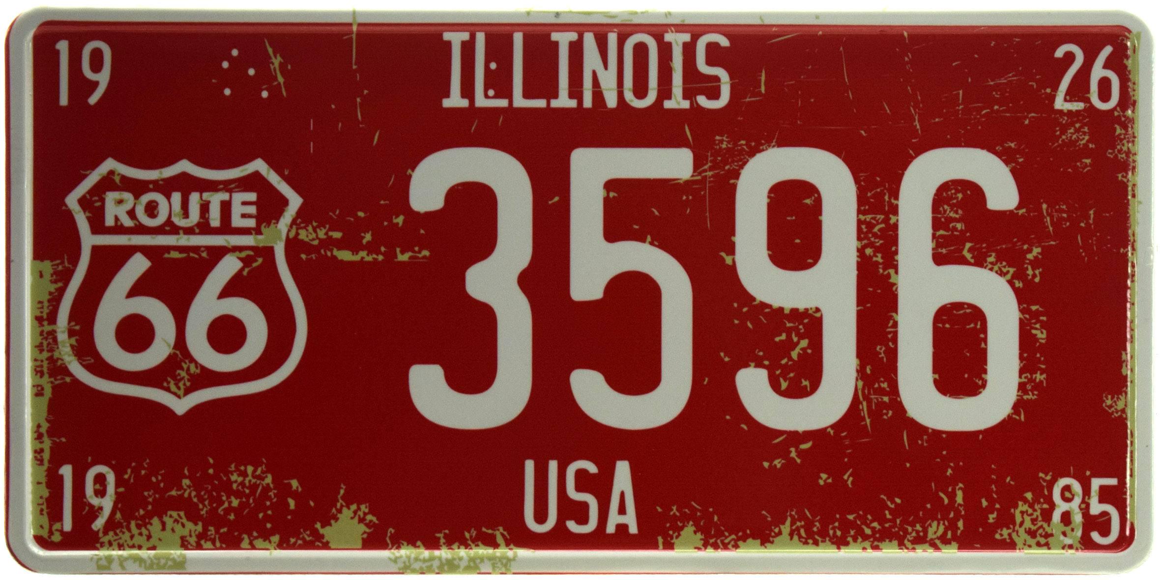 Табличка металлическая "Illinois 3596" 15x30 см (ms-103734)