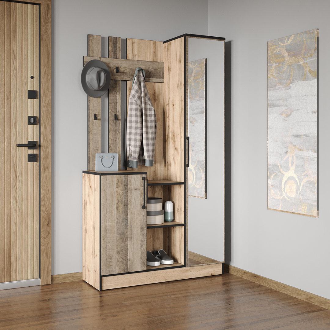 Передпокій Moreli Корнелія FKO-0004 1002x1800x372 мм Дуб аппалачі/Дуб гранж пісочний