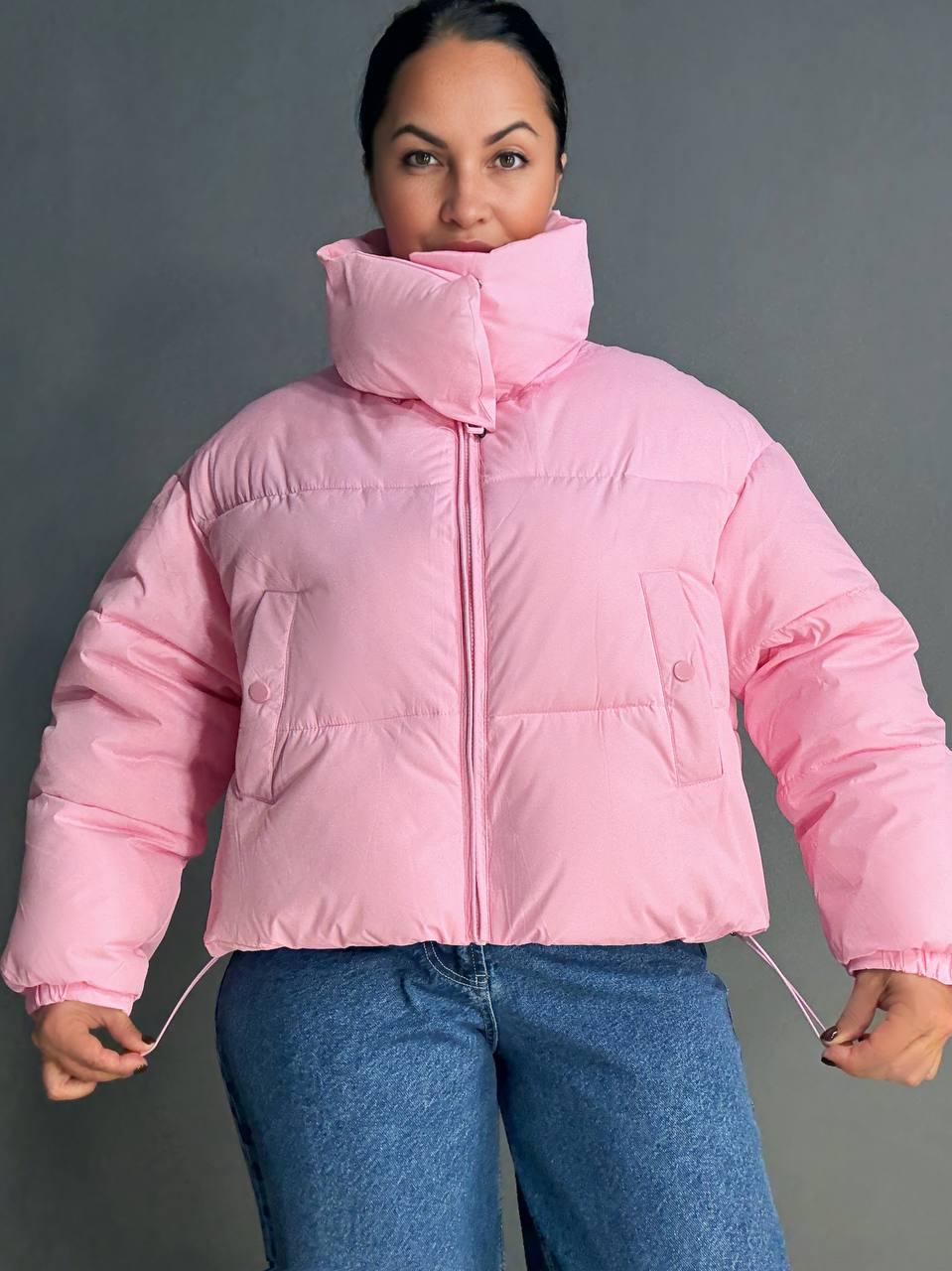 Куртка женская LADY YEP 10043 короткая на молнии с воротником р. 42 Розовый (4823) - фото 6