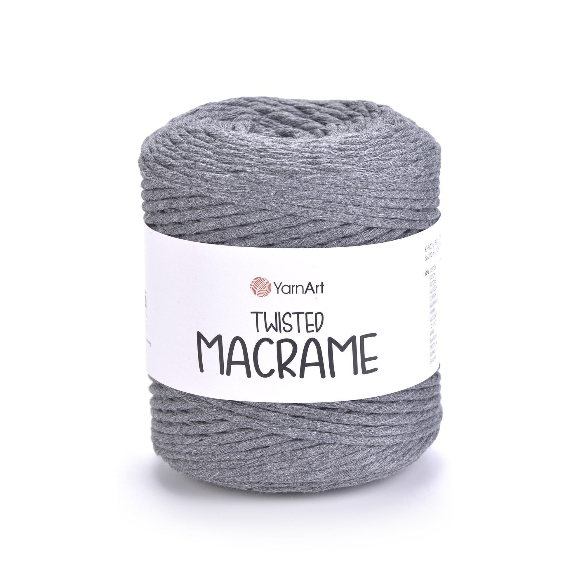 Шпагат для макраме Twisted Macrame 4 мм 500 г Темно-серый №758