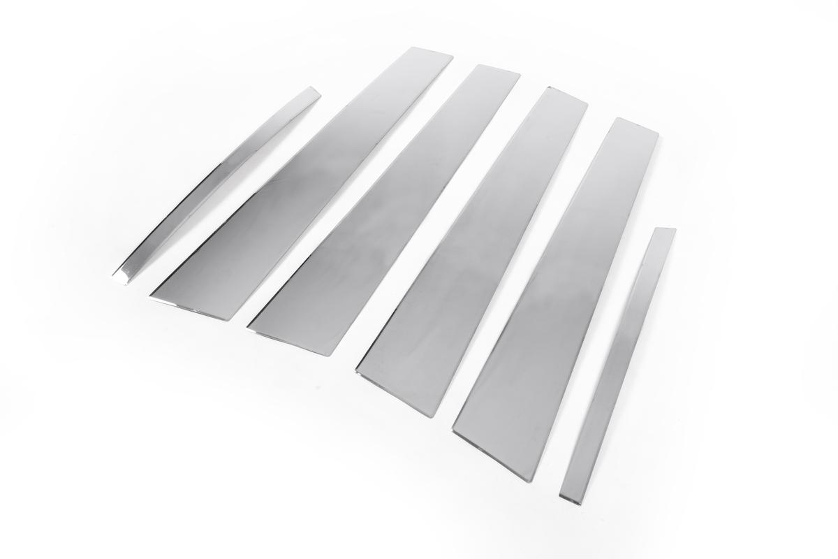 Молдинг дверных стоек Carmos для Volkswagen Passat B6 2006-2012 гг. нержавеющая сталь Хром