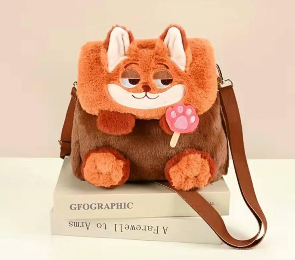 Сумка-рюкзак лисичка плюшевый Коричневый (2616324952)