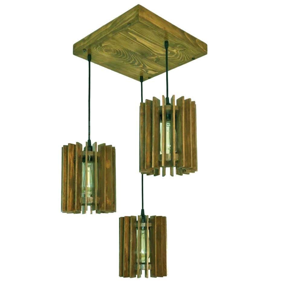 Подвесной светильник из дерева Бакара Мускат (ЛЮС-003707)