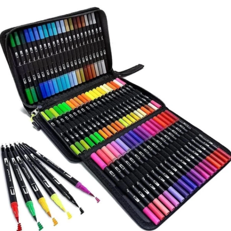 Акварельні маркери двосторонні 80 шт. з сумкою (23457055205_350) - фото 3 Акварельні маркери двосторонні 80 шт. з сумкою (23457055205_350) - фото 3