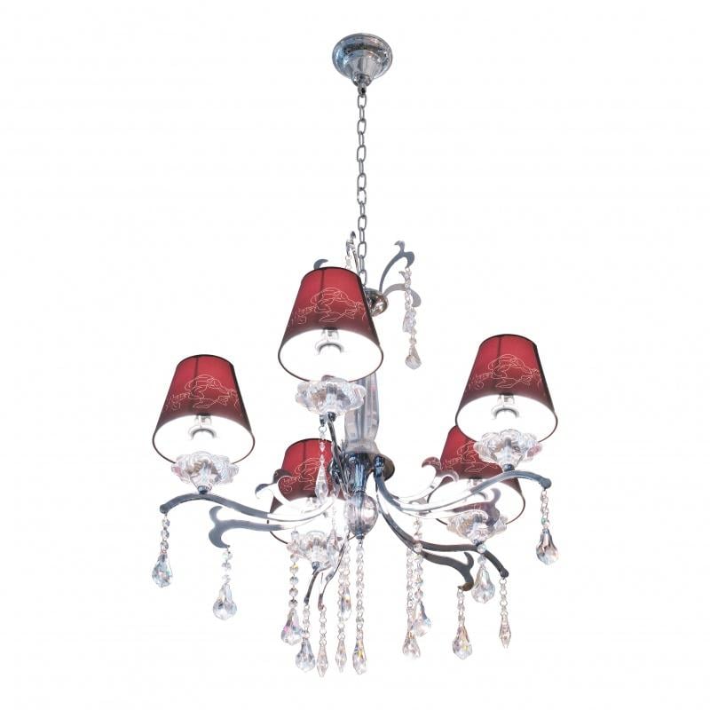 Люстра подвесная классическая Brille BCL-305S/5 с абажуром