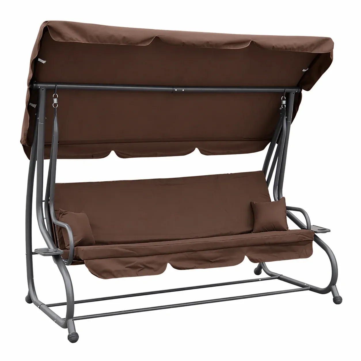 Садовые качели-диван 4Рoints Garden Comfort 4-местные с подстаканниками до 350 кг Коричневый (DA-4PGCBR)
