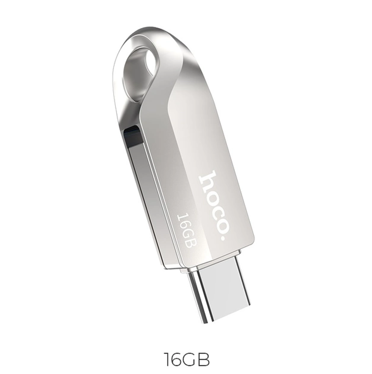 Флешка высокоскоростная USB 3,0 Type-C HOCO 16GB с поддержкой OTG 2в1 Silver (10482219) - фото 5