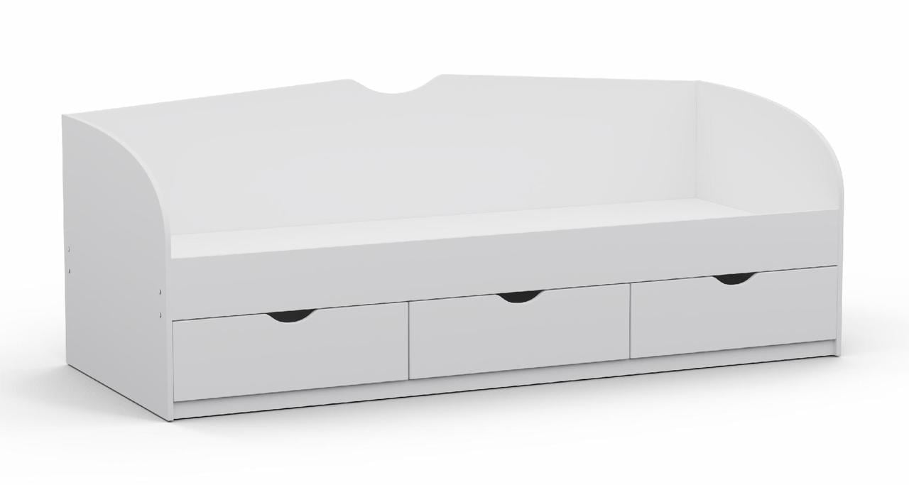 Кровать односпальная Kontinent L-8 с ящиками 80х200 см Белый (86221720) - фото 1