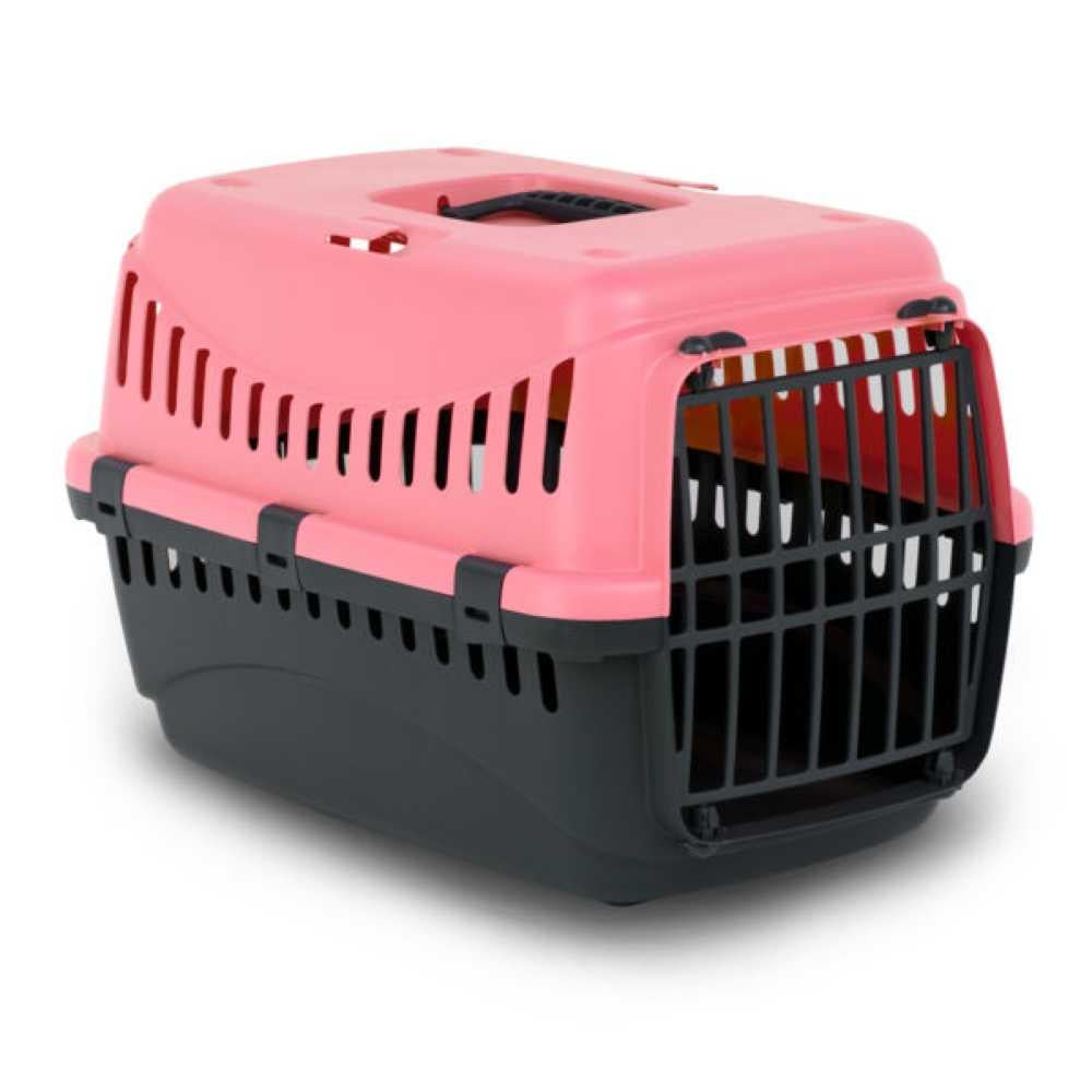 Переноска для тварин Bergamo Gipsy 1 Small пластикові дверцята 46x31x32 см Кораловий