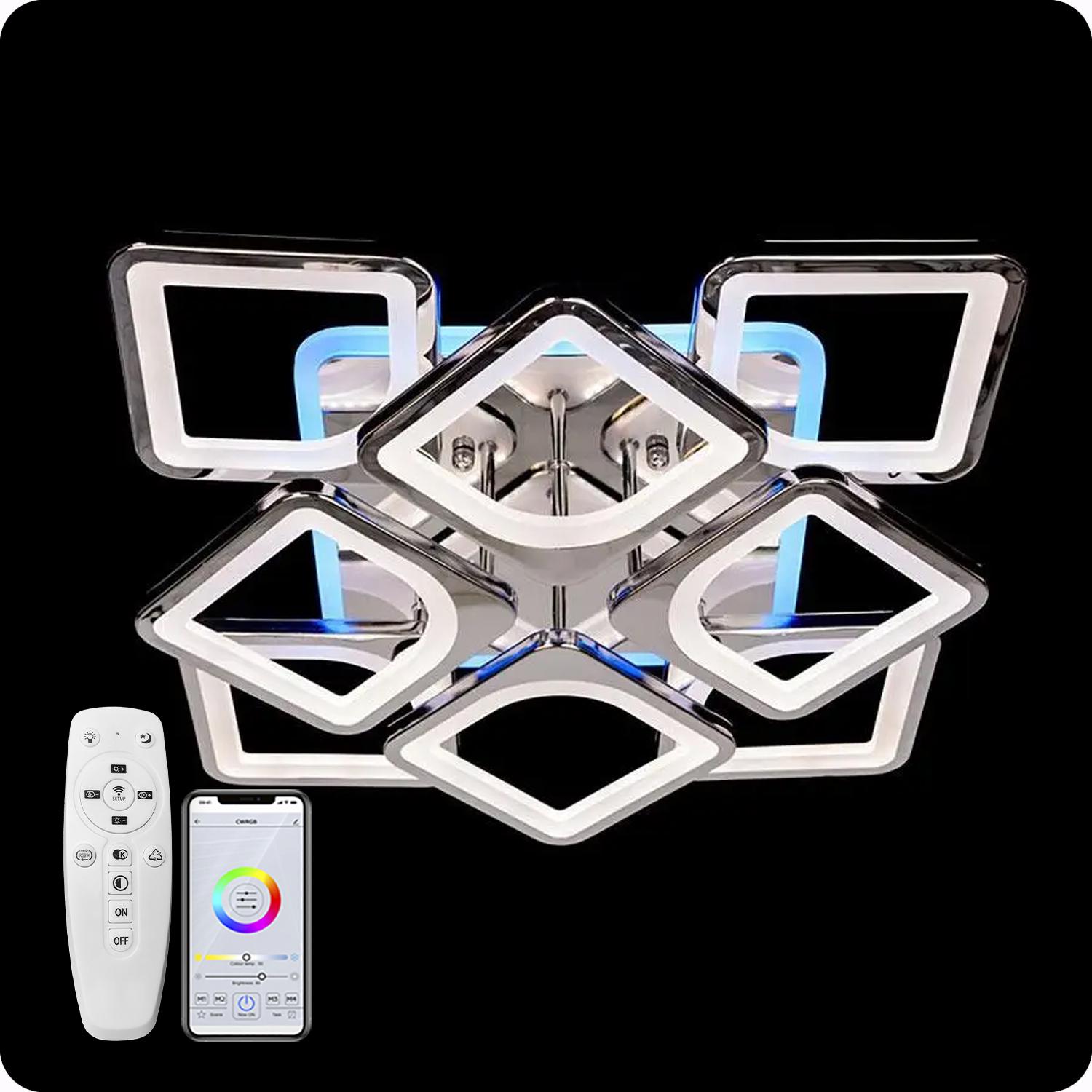 Люстра світлодіодна 517 Dlight 3color з пультом 130 Вт Хром (01734) - фото 3 Люстра світлодіодна 517 Dlight 3color з пультом 130 Вт Хром (01734) - фото 3