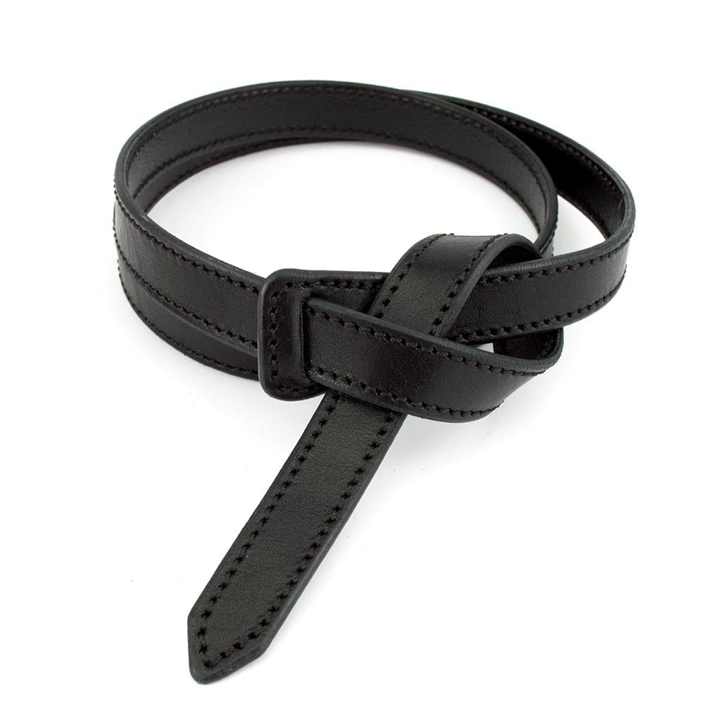 Ремень-узел женский кожаный KB-K20 2 см Черный