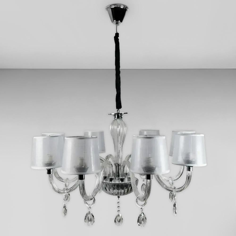 Люстра підвісна з абажуром Light House SRS-18497/8 Хром